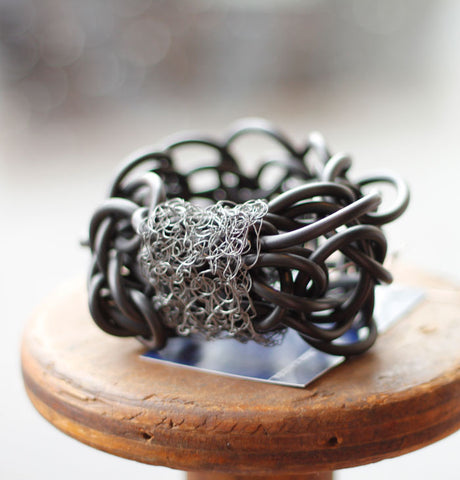 Rubber Wire Cuff by Teresa Dair